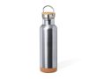 Bouteille en inox double paroi avec anse de transport 650ml couleur argenté