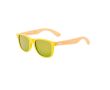 Lunettes de soleil colorées avec branches en bambou UV400 couleur jaune