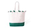 Sac bicolore en coton à longues anses en corde 280g/m² couleur vert