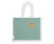 Sac à anses longues en coton recyclé et jute 140g/m² couleur vert
