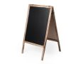 Tableau noir à chevalet, bord en bois deux faces et pliable couleur bois