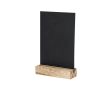 Porte-menu tableau noir double face avec base en bois couleur bois