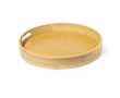 Plateau boissons circulaire en bambou naturel à 2 poignées couleur bois