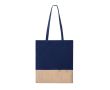 Sac en 100% coton coloré avec base en jute 120g/m² couleur bleu marine