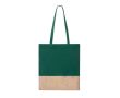 Sac en 100% coton coloré avec base en jute 120g/m² couleur vert
