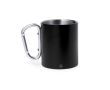 Mug en inox à double paroi avec anse mousqueton 300ml couleur noir