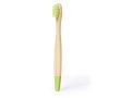 Brosse à dents pour enfants en bambou avec détails colorés couleur vert