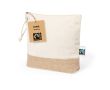 Trousse 100% coton Fairtrade avec base en jute laminé couleur naturel