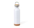 Bouteille en inox double paroi avec anse de transport 650ml couleur blanc