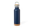 Bouteille en inox double paroi avec anse de transport 650ml couleur bleu marine