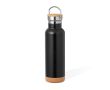 Bouteille en inox double paroi avec anse de transport 650ml couleur noir