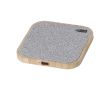 Chargeur à induction carré en bambou avec détails en RPET couleur gris