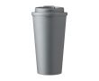 Mug en plastique avec couvercle à vis et ouverture 475ml couleur gris