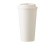 Mug en plastique avec couvercle à vis et ouverture 475ml couleur beige