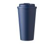 Mug en plastique avec couvercle à vis et ouverture 475ml couleur bleu marine