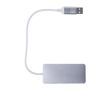 Hub USB en aluminium avec 2 ports USB-A et 1 port USB-C couleur argenté
