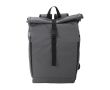 Sac à dos roll-top en RPET 600D à fermeture velcro et boucle couleur gris