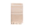 Pareo serviette en coton recyclé avec rayures sur les côtés 200 g/m2 couleur beige