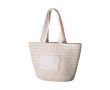 Sac de type panier en paille avec poignées et poche externe couleur naturel