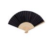 Eventail en bambou avec motifs décoratifs sur la base des baguettes couleur noir