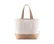 Sac en coton recyclé avec base et poignée en jute 320 g/m2 couleur naturel