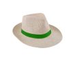 Chapeau en papier de couleur naturelle avec ruban personnalisable couleur vert