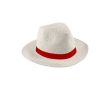 Chapeau de paille classique à large bord avec ruban personnalisable couleur rouge