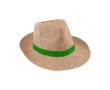 Chapeau en papier de couleur marron avec ruban personnalisable couleur vert