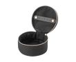 Boîte à bijoux ronde pour voyages en coton recyclé avec fermeture couleur noir