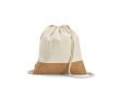 Sac ficelle en coton recyclé à base en liège 180 g/m² couleur naturel