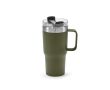 Mug isotherme en inox recyclé à clapet rotatif 490 ml couleur vert militaire