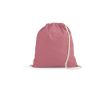 Sac ficelle écologique en coton recyclé et RPET 140 g/m² couleur rose