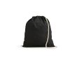 Sac ficelle écologique en coton recyclé et RPET 140 g/m² couleur noir