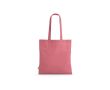 Sac de courses en coton recyclé à anses longues 140 g/m² couleur rose