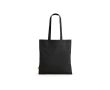 Sac de courses en coton recyclé à anses longues 140 g/m² couleur noir