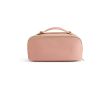 Vanity en cuir déperlant recyclé à trois compartiments couleur rose