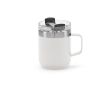 Mug en acier inoxydable recyclé à clapet rotatif 350 ml couleur blanc