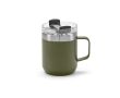 Mug en acier inoxydable recyclé à clapet rotatif 350 ml couleur vert militaire