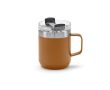 Mug en acier inoxydable recyclé à clapet rotatif 350 ml couleur camel
