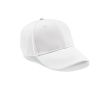 Casquette 6 panneaux en coton recyclé, boucle métal 280 g/m² couleur blanc