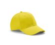 Casquette 6 panneaux en coton recyclé, boucle métal 280 g/m² couleur jaune