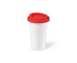Mug isotherme en céramique à emporter avec couvercle 290 ml couleur rouge