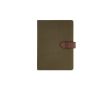 Conférencier A5 en coton recyclé à fermoir pression et bloc couleur vert militaire