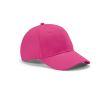 Casquette 6 panneaux en coton recyclé, boucle métal 280 g/m² couleur fuchsia