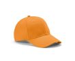 Casquette 6 panneaux en coton recyclé, boucle métal 280 g/m² couleur orange