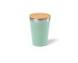 Gobelet thermos en inox recyclé à couvercle en bambou 300 ml couleur vert pastel
