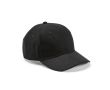 Casquette 6 panneaux en coton recyclé, boucle métal 280 g/m² couleur noir