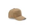 Casquette 5 panneaux en coton recyclé à boucle 280 g/m² couleur camel