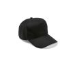 Casquette 5 panneaux en coton recyclé à boucle 280 g/m² couleur noir