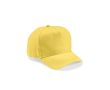 Casquette 5 panneaux en coton recyclé à boucle 280 g/m² couleur jaune